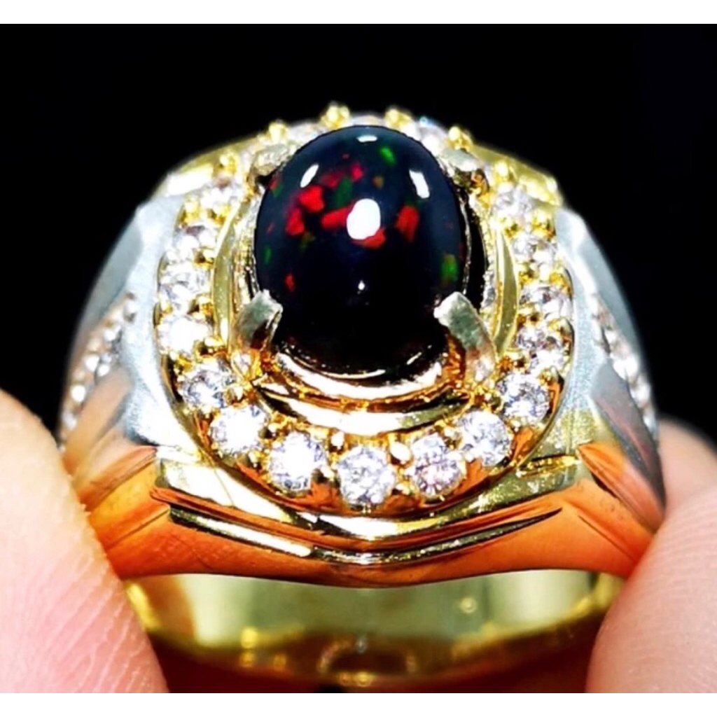 CINCIN BATU KALIMAYA BLACK OPAL ORIGINAL AFRIKA