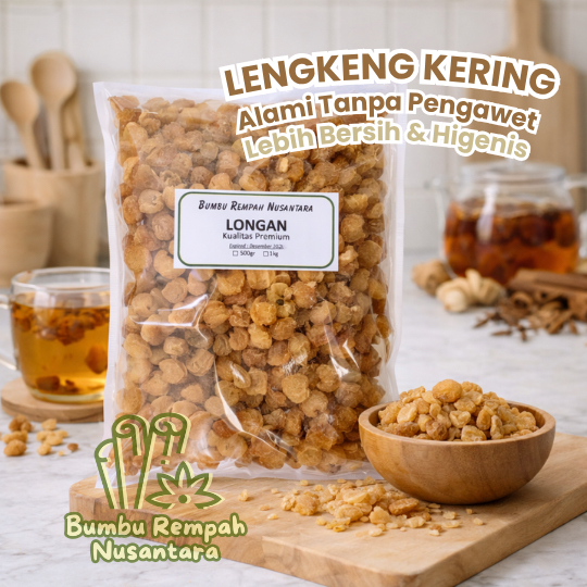 Longan kering Lengkeng Kering 500g 1kg - Rempah Asli Murni | BUMBU REMPAH NUSANTARA | Bumbu Dapur Nu