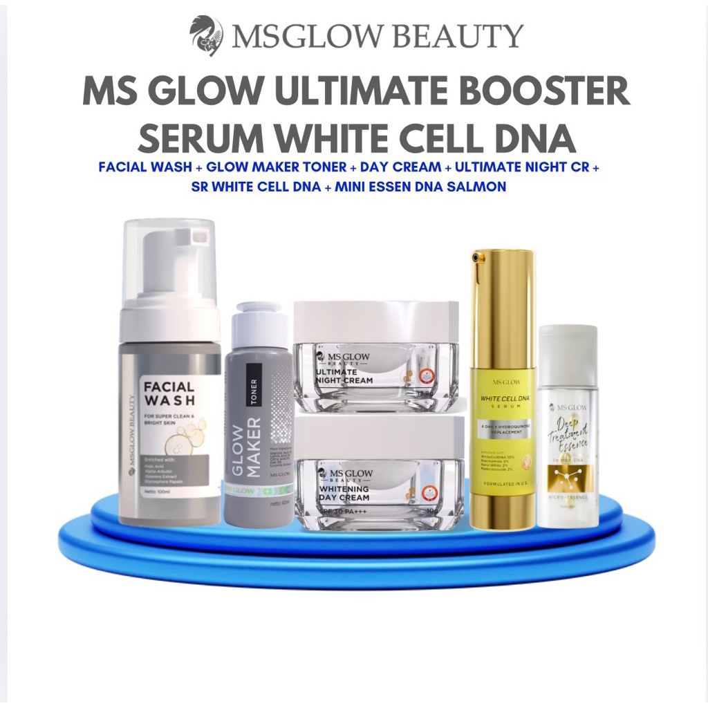 MS GLOW ULTIMATE BOOSTER SERIES |PAKET WAJAH+SERUM (FLEK|PERAWATAN ANTI AGING FLEK HITAM) FREE GIFT