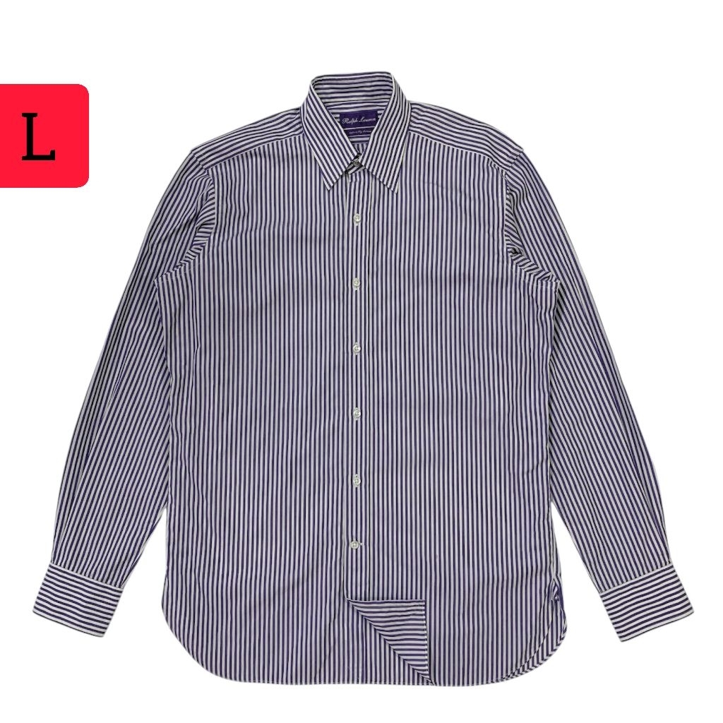 Kemeja Stripe RALPH LAUREN Purple Label Made in Italy ( size L )