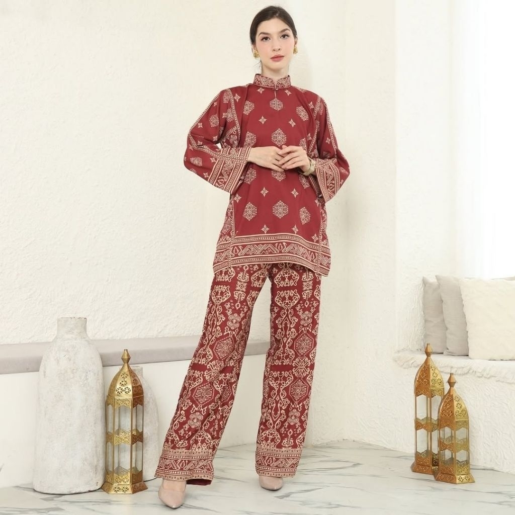 Baju Setelan Wanita | Setelan Merah | Setelan Maroon | Setelan Modern | Setelan Premium | Setelan Ju