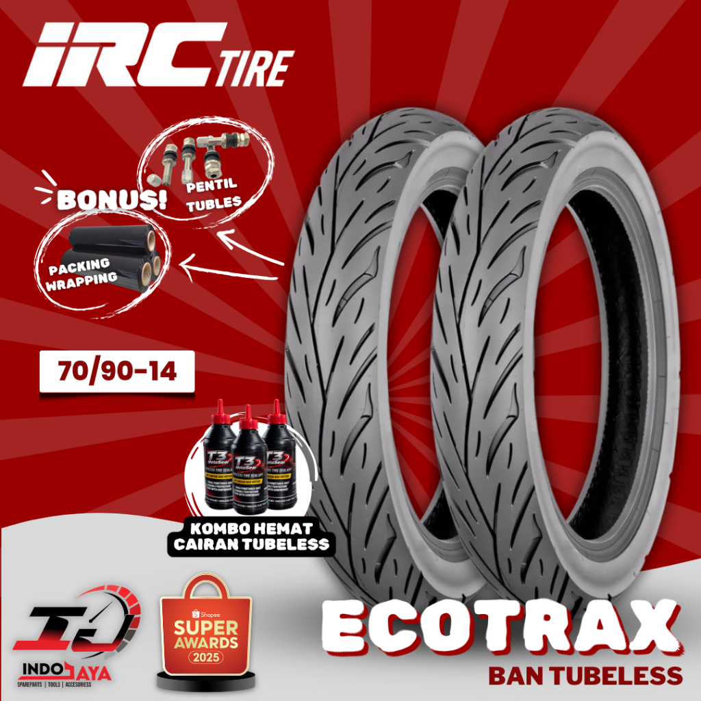 [READY COD] BAN LUAR TUBELESS IRC ECOTRAX NR96 (70/90-14) BAN MATIC DEPAN BELAKANG / NR-96 / NR 96 /