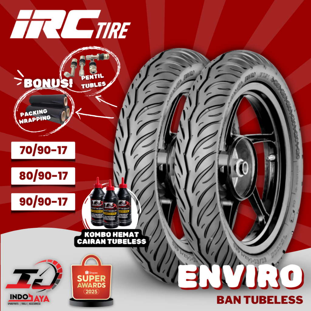 [READY COD] BAN LUAR TUBELESS IRC ENVIRO NR91 (70/90-17 - 80/90-17 - 90/90-17) RING 17 BAN BEBEK DEP
