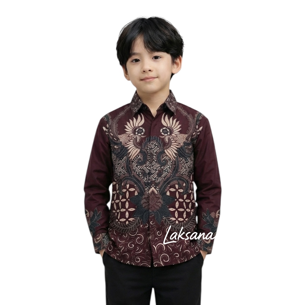 Laksana - Atasan Kemeja Anak Laki Laki Laksana Batik Shirt - Batik Anak Laki Laki Umur 1-12 Tahun