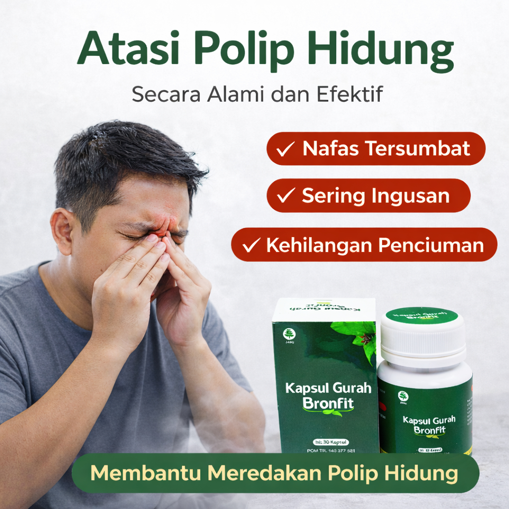 Obat Sinusitis Polip Untuk Hidung Pilek Sinus Menahun Tersumbat Ingus Bau Anosmia BRONFIT PALING AMP