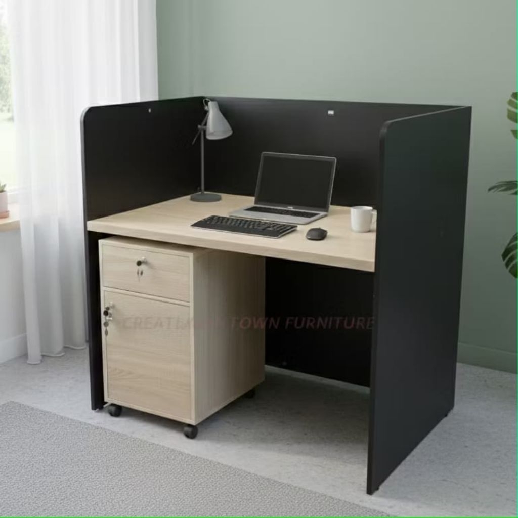 Meja Kerja Kantor Partisi Laci 2 Orang Memanjang Berjajar |Meja kubikal cubicel workstation Laci