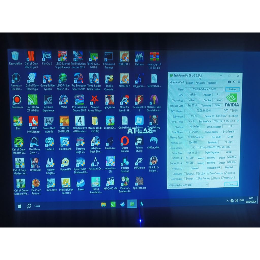 VGA Card NVIDIA GT 420 128 Bit - Bekas Gaming Ringan & Editing
