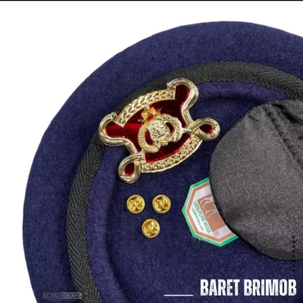 BARET BRIMOB CAMEL PURE WOOL,BARET BIRU DONGKER BRIMOB POLRI
