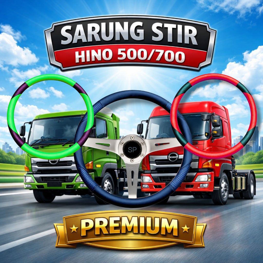 Sarung Stir Hino 500 & Hino 700 Premium | Cover Stir Truk Anti Slip Tebal | Aksesoris Interior Hino 