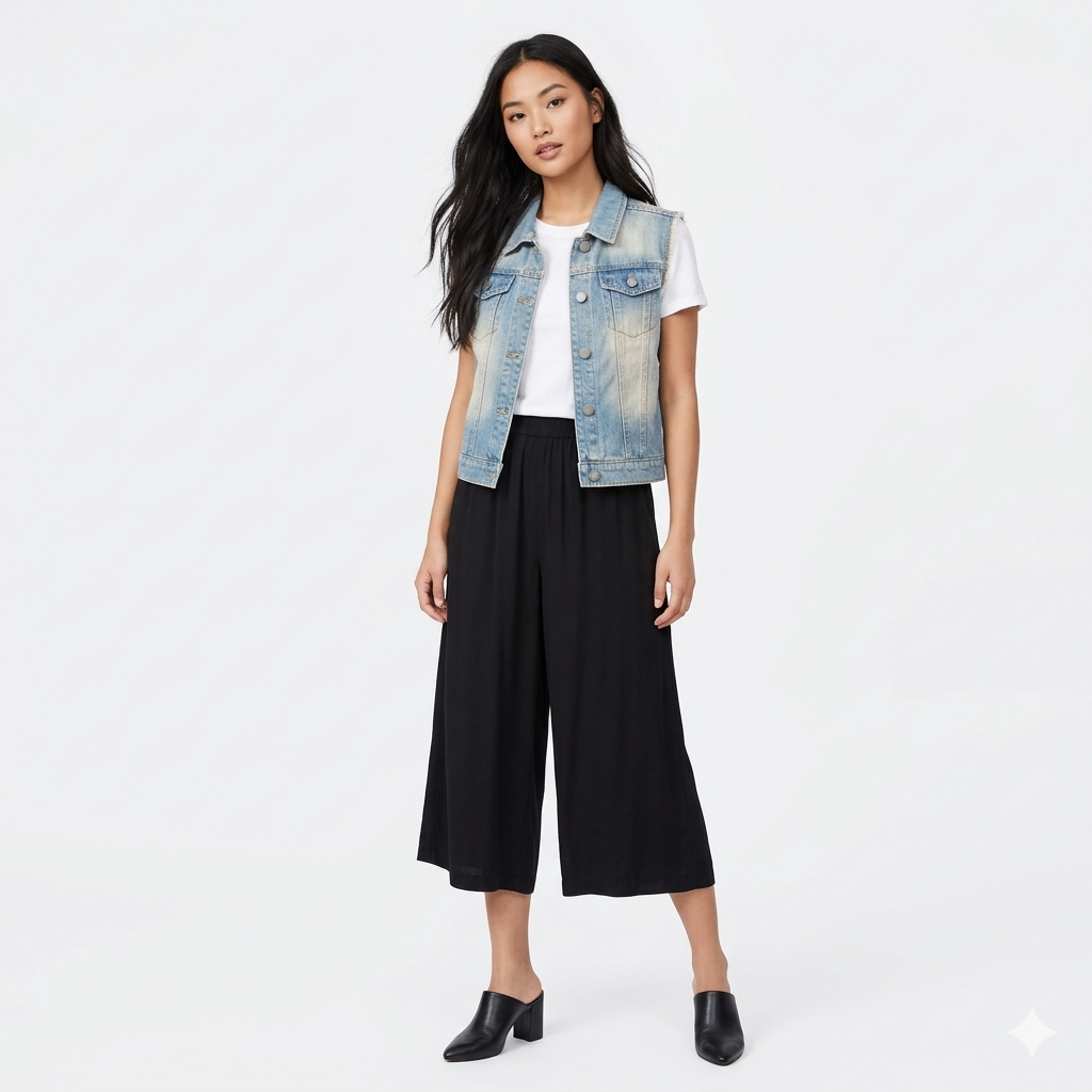 Vest Denim Wanita Premium All Size Detail Vintage Washing Dada  Rompi Jeans Tanpa Lengan Variasi Raw