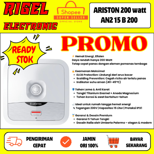 Ariston AN2 15B Water Heater Andris2 B 15 Liter 200 Watt AN2 10B / AN2 15 B