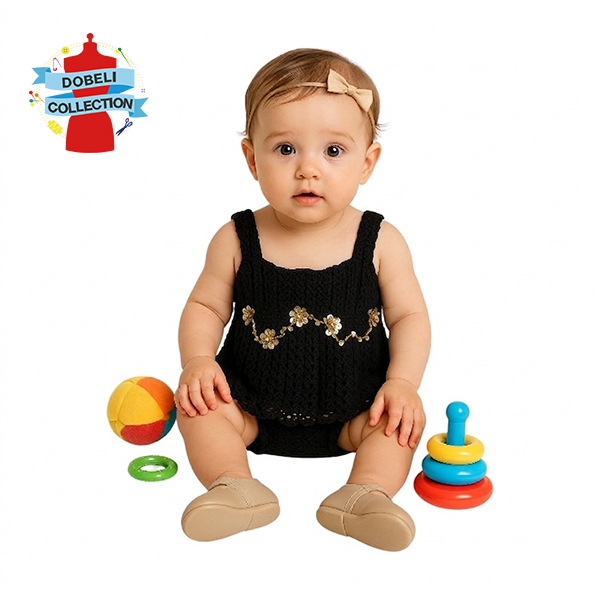BAJU ATASAN BLOUSE DRESS RAJUT CROCHET BAYI ANAK PEREMPUAN 6-12 BULAN DCDNG-14