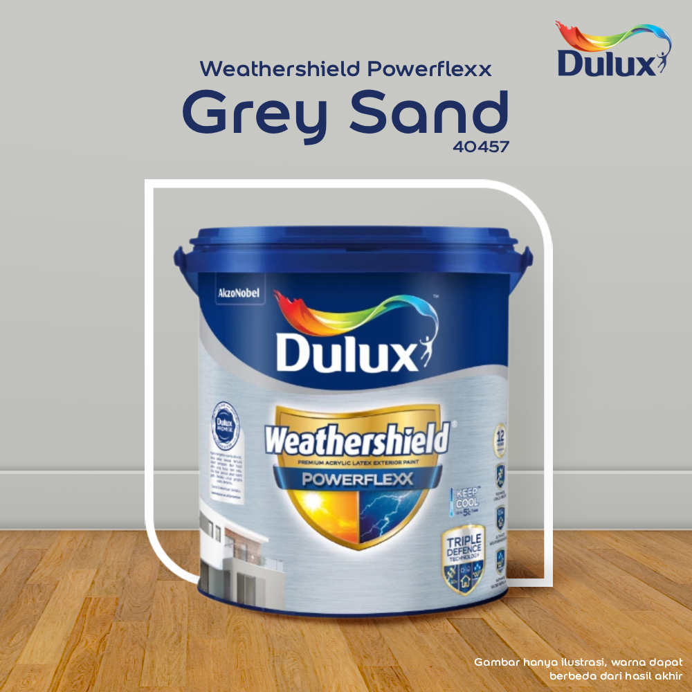 CAT TEMBOK GREY SAND DULUX WEATHERSHIELD POWERFLEXX - 2,5 LITER CAT GREY SAND 40457 CAT TEMBOK EKSTE