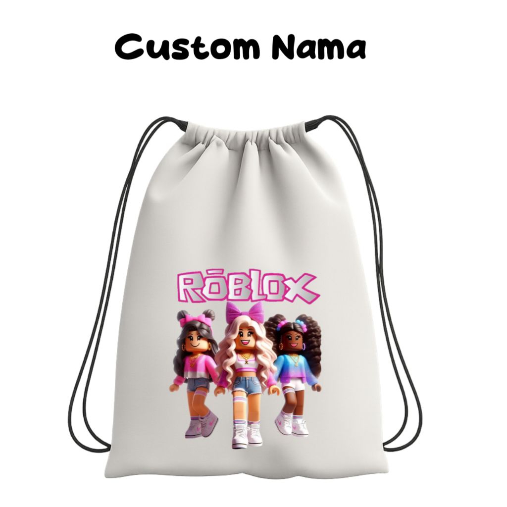 Gratis Nama Tas Serut AnakKarakter ROBLOX AND FRIENDS / Tas Laki Laki Perempuan / Fashion Unisex / A