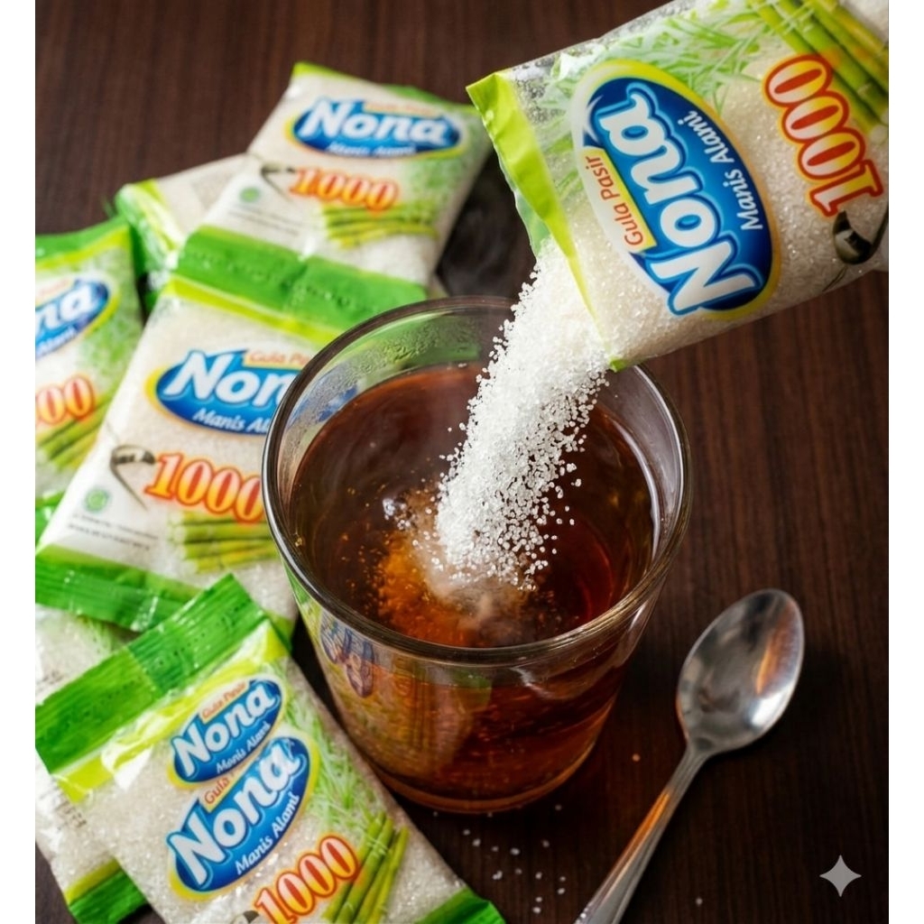 Gula Pasir Sachet 1000 Praktis - Gula Putih Kristal Manis Alami  100% Gula Murni