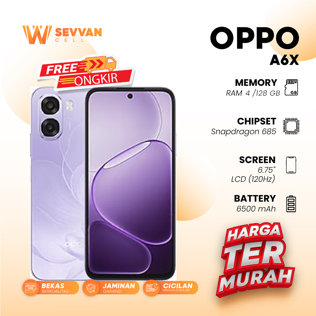 Handphone Oppo A6x Ram 4 128GB