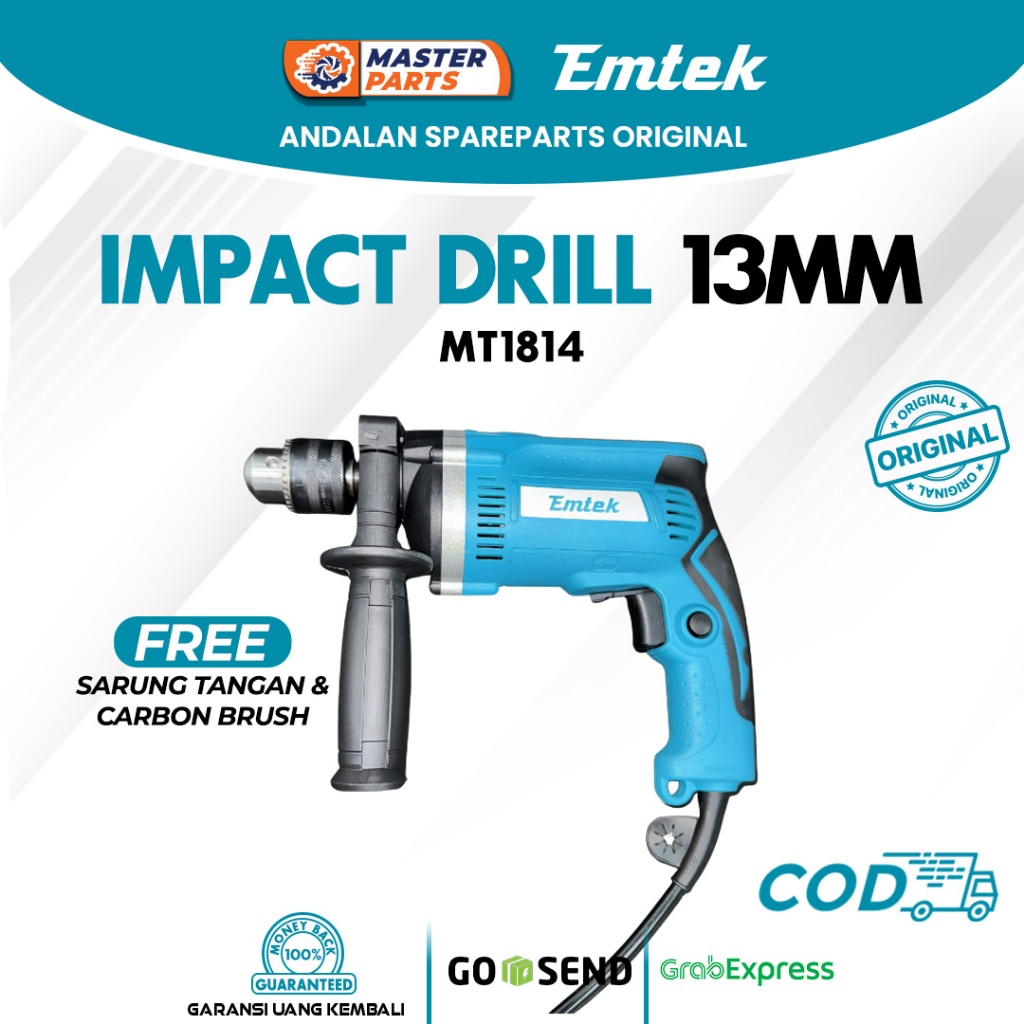 Mesin Bor Impact Drill 13mm EMTEK MT1814 700W