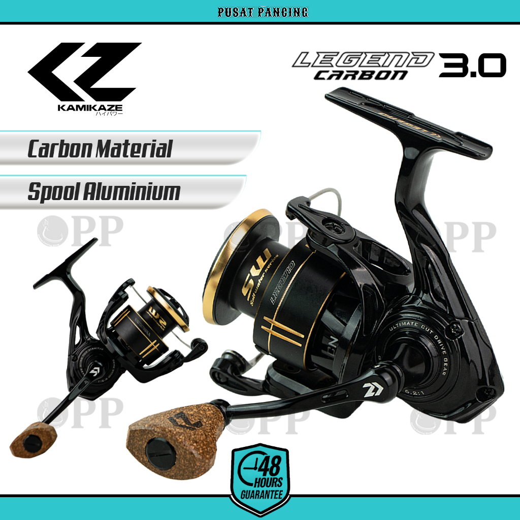 KAMIKAZE Reel Pancing Spinning LEGEND CARBON 3000 SW Reel Spinning 9+1 BB CNC Aluminium Spool