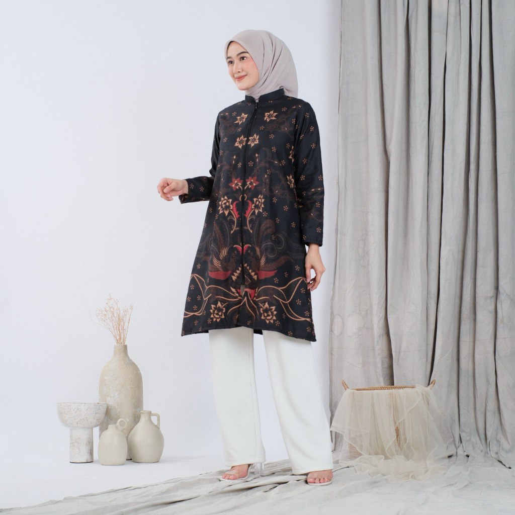 Tunik Tunic Kemeja Baju Atasan Seragam Batik Lebaran Hari Raya Idul Fitri Terbaru 2026 Wanita Muslim