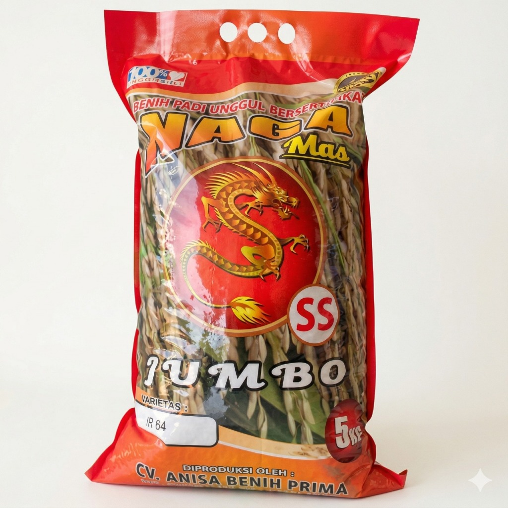 Benih Padi IR64 Cap Label Unggu