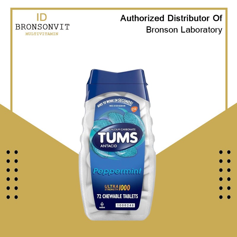 Tums Ultra Strength Maag Asam Lambung Gerd Mual Heartburn Gas Relief - Peppermint 72 Tablets
