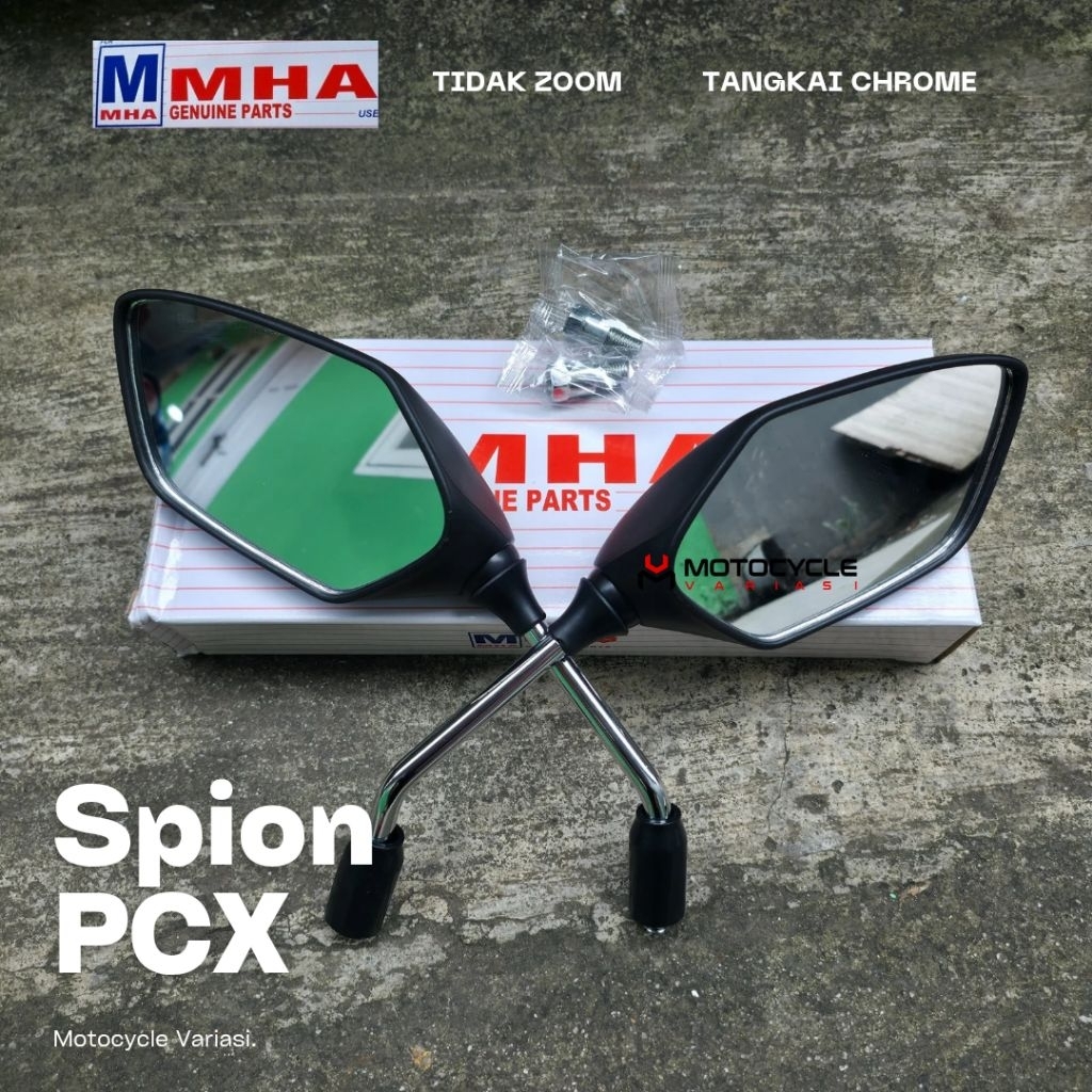 Spion Model Pcx Tangkai Chrome Vario Beat Bisa Semua Honda & Yamaha Bisa Universal