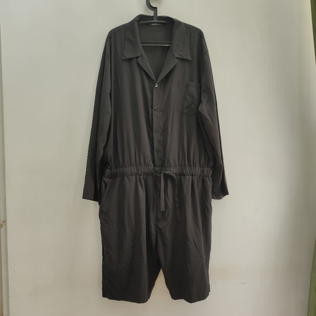 Jumpsuit Pria Lengan Panjang Incerun Casual Look Dark Grey 5XL Koleksi Pribadi (AVPBS013)