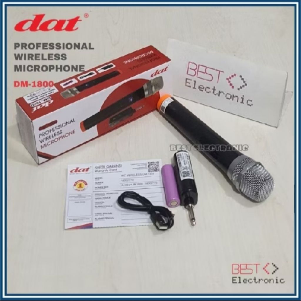 Dat Microphone DM-1800 Professional Mic Wireless Single Mic Tanpa Kabel 1800 / MIC1800