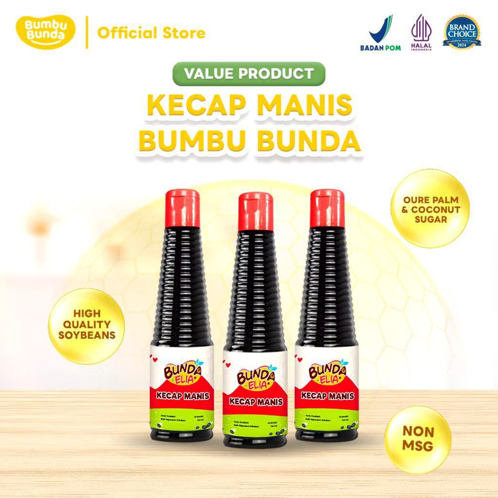 Bumbu Bunda Elia | Kecap Manis untuk Bayi & Anak - Kecap Mpasi (140ml)  ( KECAP30)