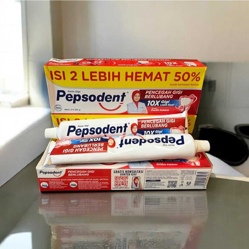 pepsodent pasta gigi odol jumbo 225gr isi 2