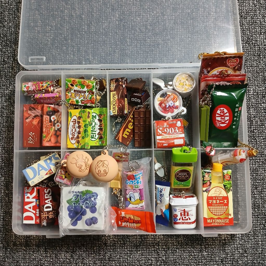 various trinkets keychain keyring gotochi gashapon miniature snack food