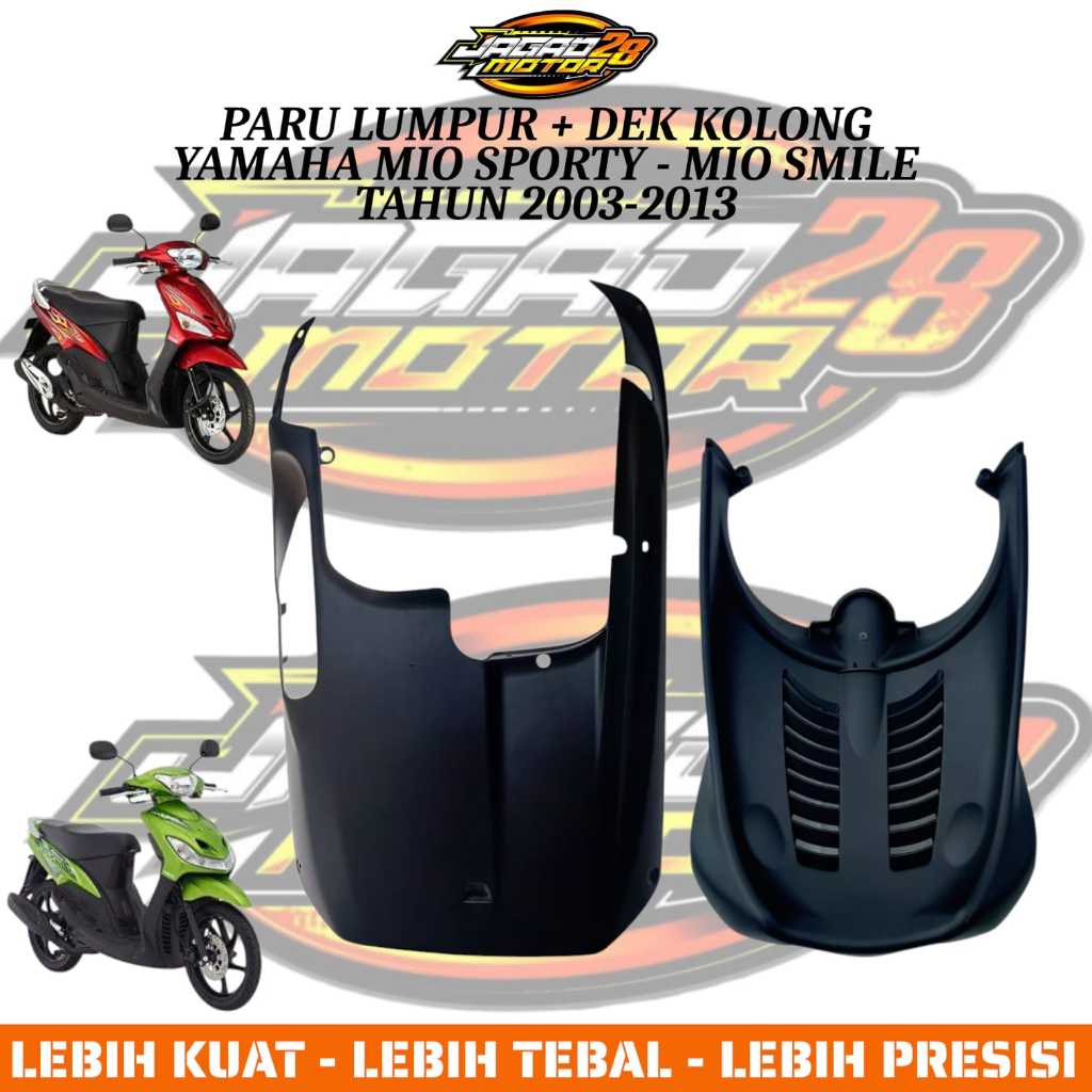Cover Lower Dek Kolong Dek Paru Sirip Hiu Mio Sporty Mio Smile Hitam Sepasang 5TL