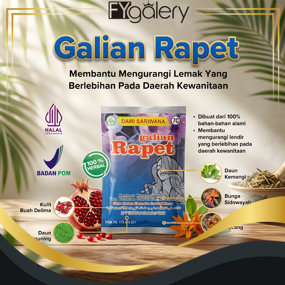 FYgalery Jamu Herbal Galian Rapet isi 100 Pil / 12 Kapsul Mengurangi Lendir Daerah Kewanitaan Y8136