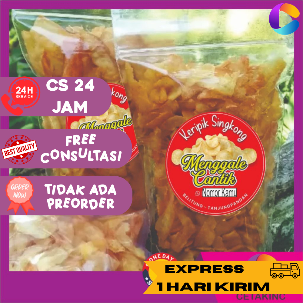 Sticker Label Keripik Singkong 1Lembar / Stiker Label Keripik Singkong / Stiker Label Makanan / Stic