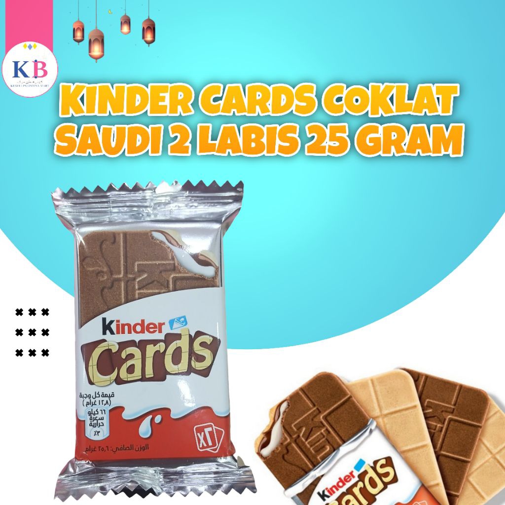 KINDER CARDS COKLAT SAUDI 2 LABIS 25 GRAM