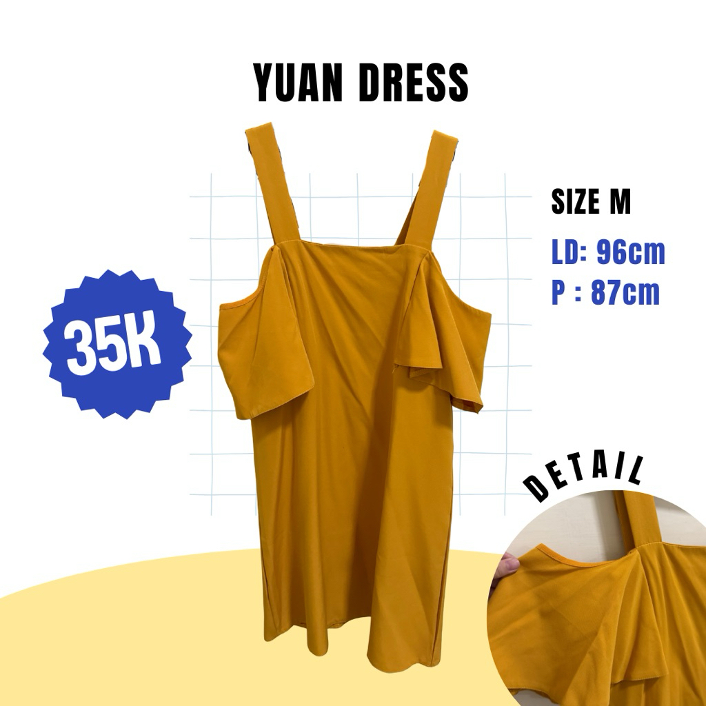 KOREAN CASUAL DRESS / Mustrard Yellow Dress / Sabrina Dress