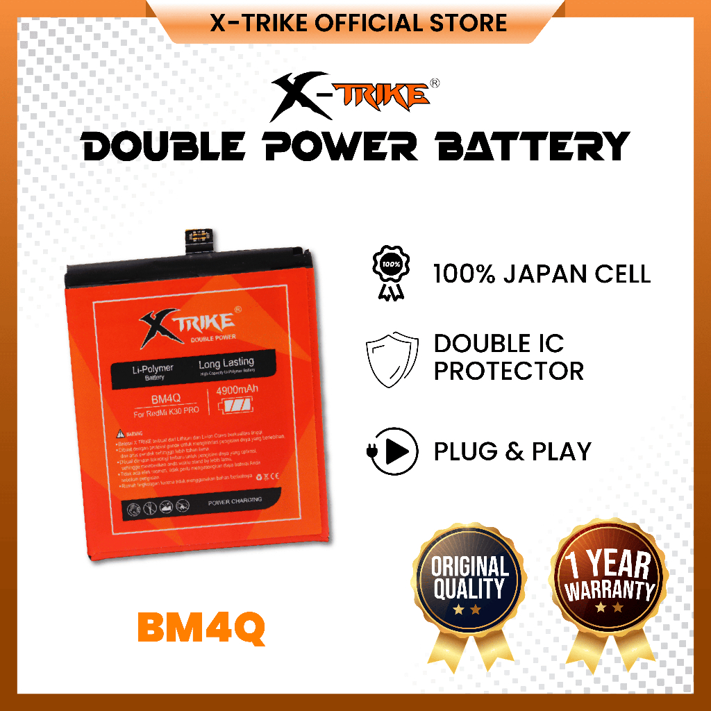 XTRIKE Baterai Xiaomi Redmi K30 Pro - Poco F2 Pro BM4Q Double Power