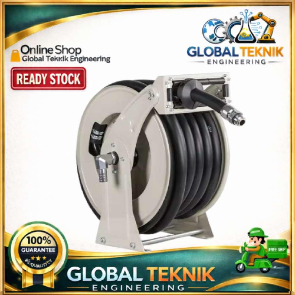Hose Reel Gulungan Selang BBM 1 Inch Golden Power Japan Hose 15 Meter Hose Reel Oil 1” Inch