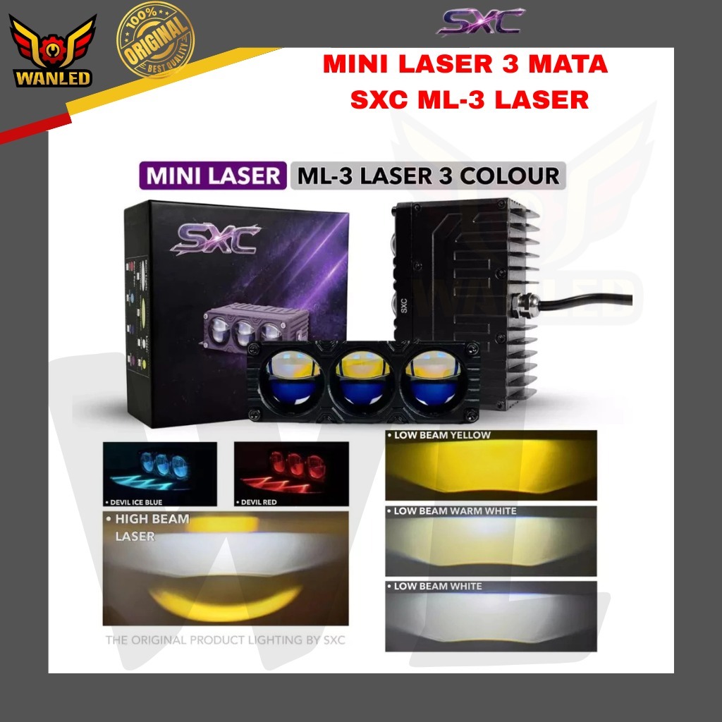 ML3 LASER LAMPU TEMBAK BILED 3 MATA LASER 3 WARNA BLUELENS MINI LASER 3 MATA CAHAYA MODEL BILED ASLI