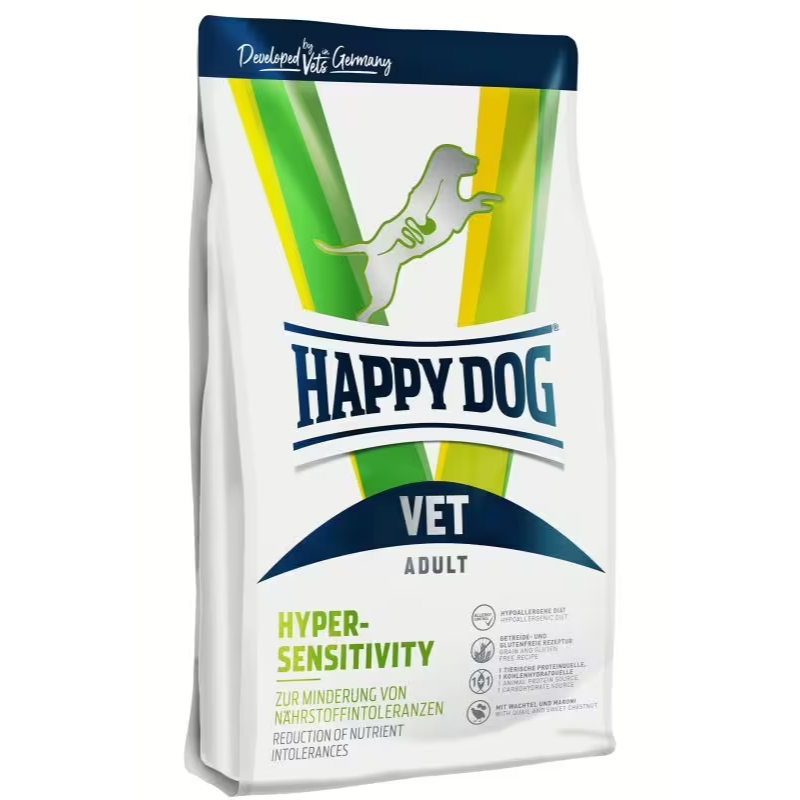 HAPPY DOG Vet Adult Dog Hyper-Sensitivity Makanan Anjing Kering Alergi Freshpack 4kg