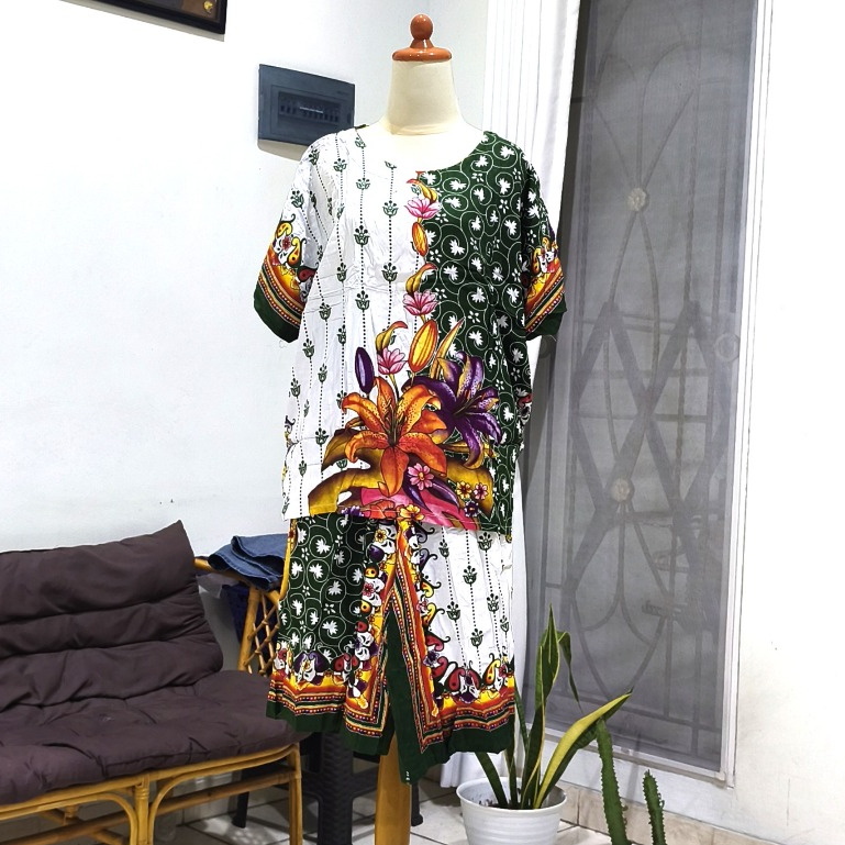 Setelan Batik Kulot Jumbo RC Wanita Lembut Adem Dipakai Sehari-hari