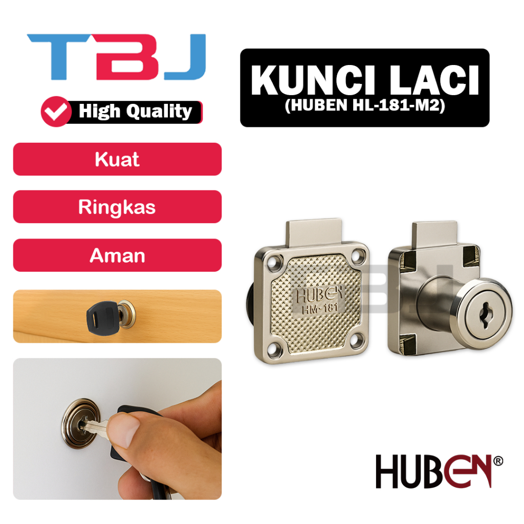 KUNCI LACI / KUNCI LEMARI / KUNCI LACI HUBEN HM181-M2 / KUNCI HUBEN