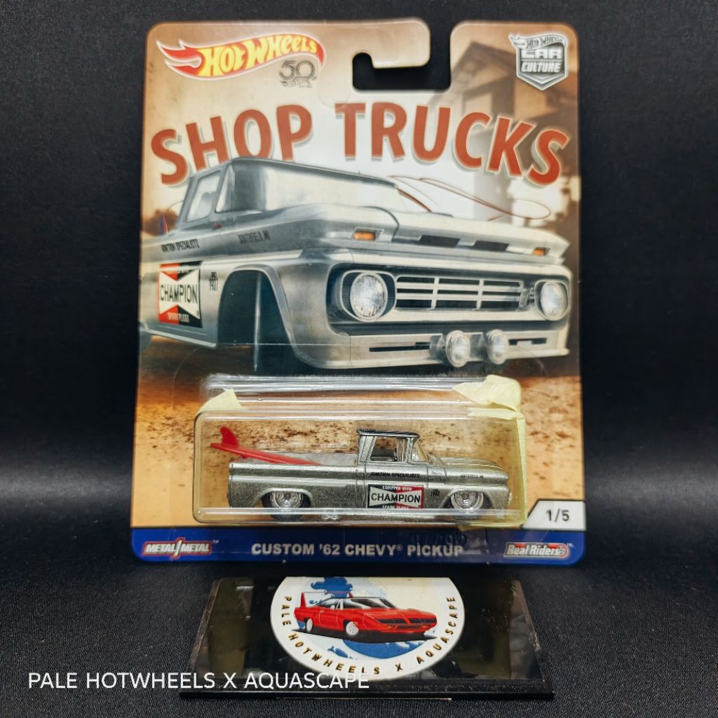 HOTWHEELS CUSTOM 62 CHEVY PICKUP SHOP TRUCK PREMIUM