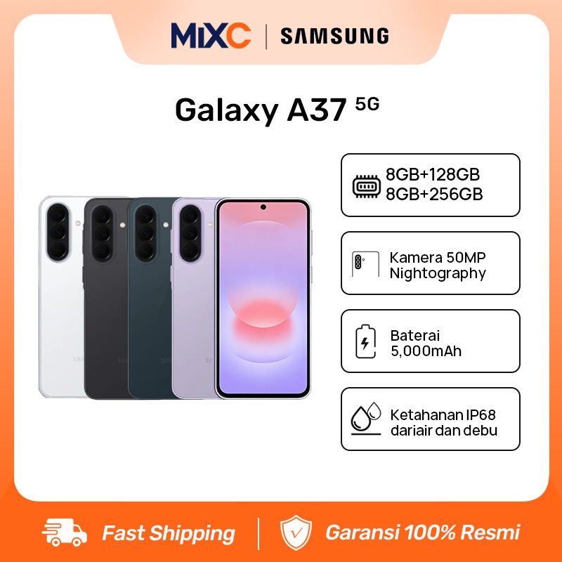 Official Samsung Galaxy A37 5G 8+128GB/8+256GB Hp AI | IP68 | 5000 mAh