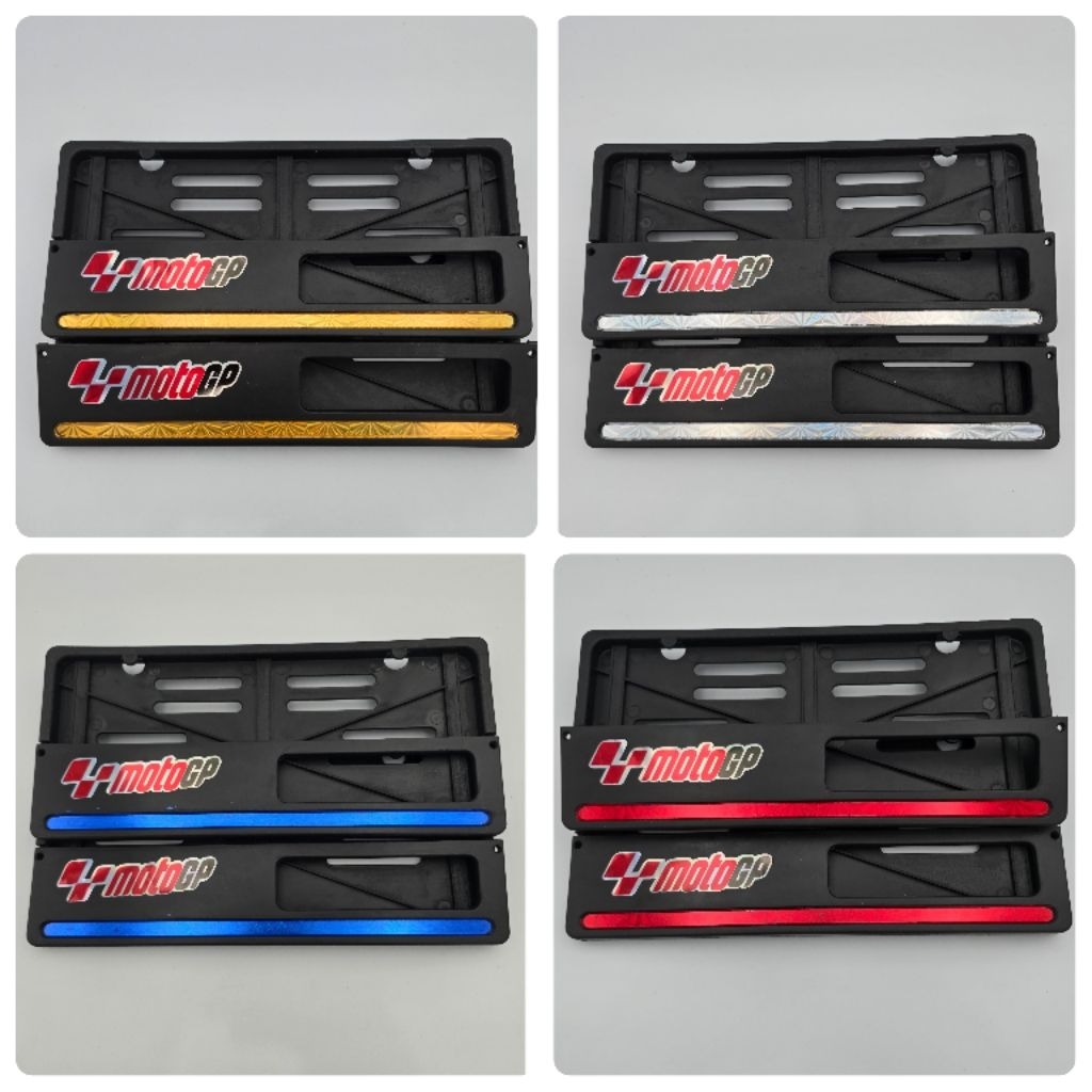 Dudukan Plat Nomer List Nyala Plus Stiker Hologram MotoGP Universal Semua Motor - Harga Sepasang Cov