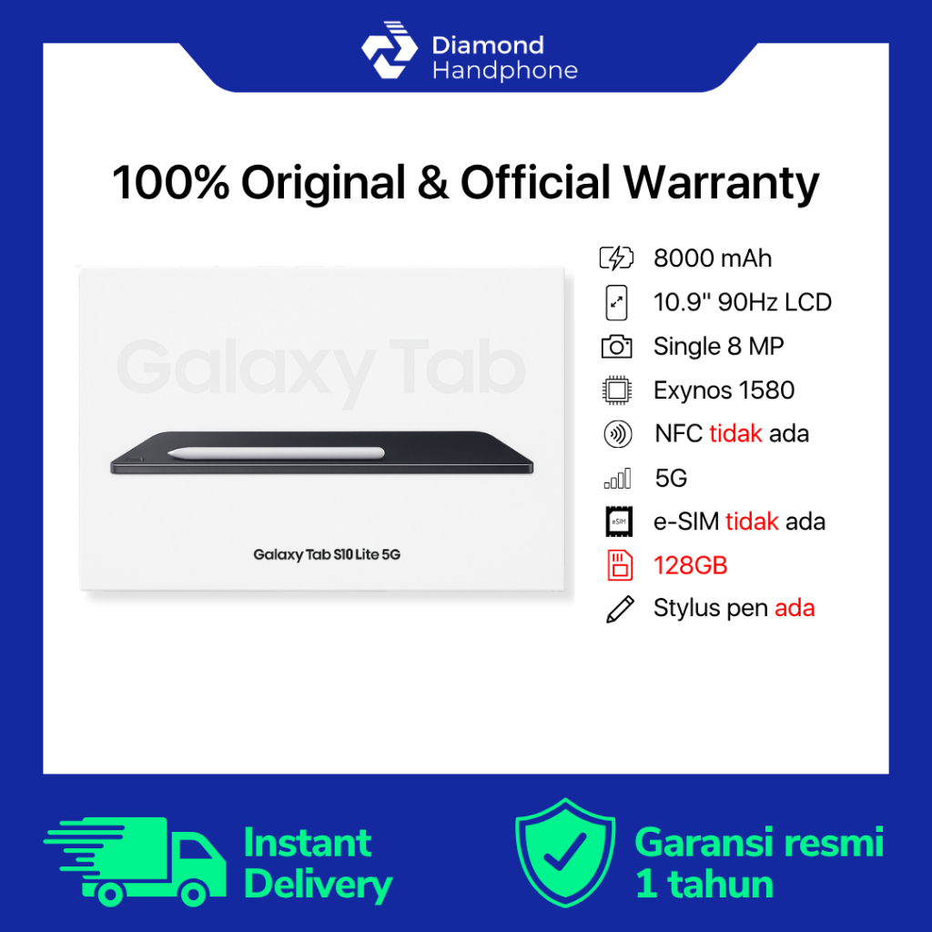 Samsung Galaxy Tab S10 Lite 5G 6/128 6/128GB 6GB 128GB Garansi Resmi