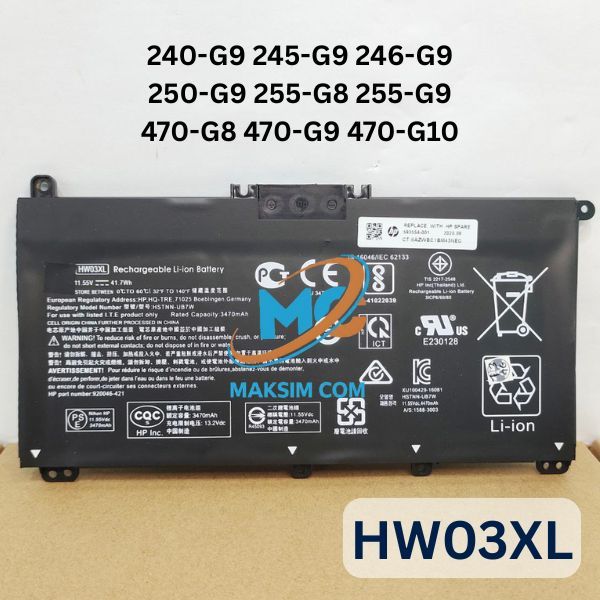 Baterai laptop Hp Pavilion 255 G9 470 G8 15-EG 15-EH HW03XL 15-EH0000NS 15-EG0021NR (NEW) -MC