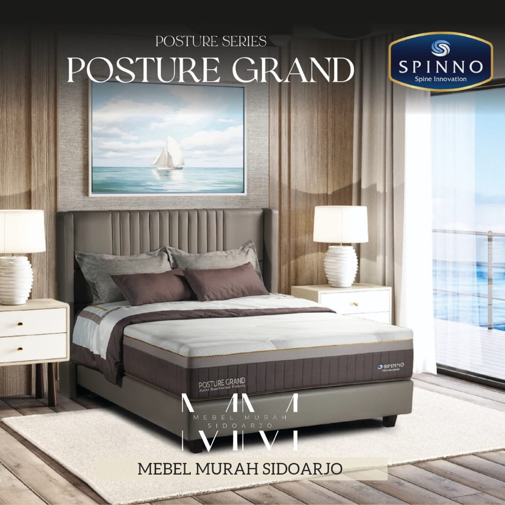 Kasur Springbed spinno Posture Grand Matras Kesehatan tulang punggung dengan 5 zone Spring plus Late
