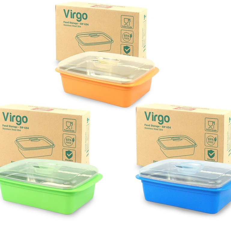 SHINPO Tempat Penyimpanan Makanan Stainless Steel BPA Free Modern Orange / SHINPO basi segi stainles