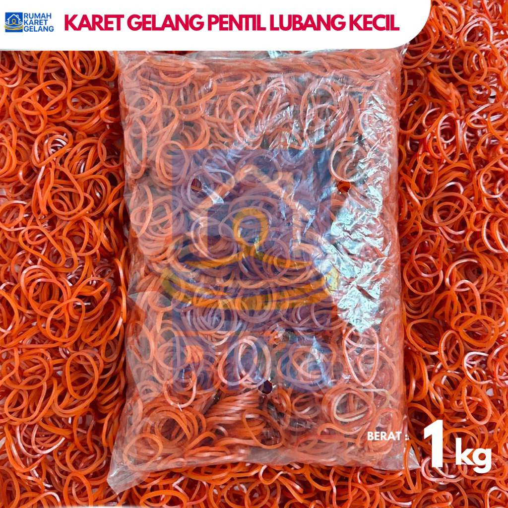 Karet Gelang Pentil Lubang Kecil 1kg – Merah,Kuning,Hijau,Marooncoklat